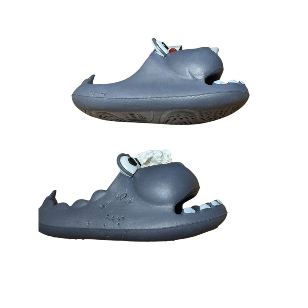 Novelty Hippo-Themed Slip-On House Slippers For Kids Size EU 34-35 ‎ 215MM Gray - Picture 7 of 11